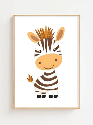 Smiling Zebra Plakat - 21 x 29.7 cm (A4) - Nellastore