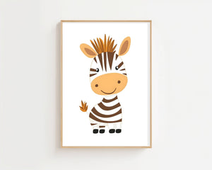 Smiling Zebra Plakat - 21 x 29.7 cm (A4) - Nellastore