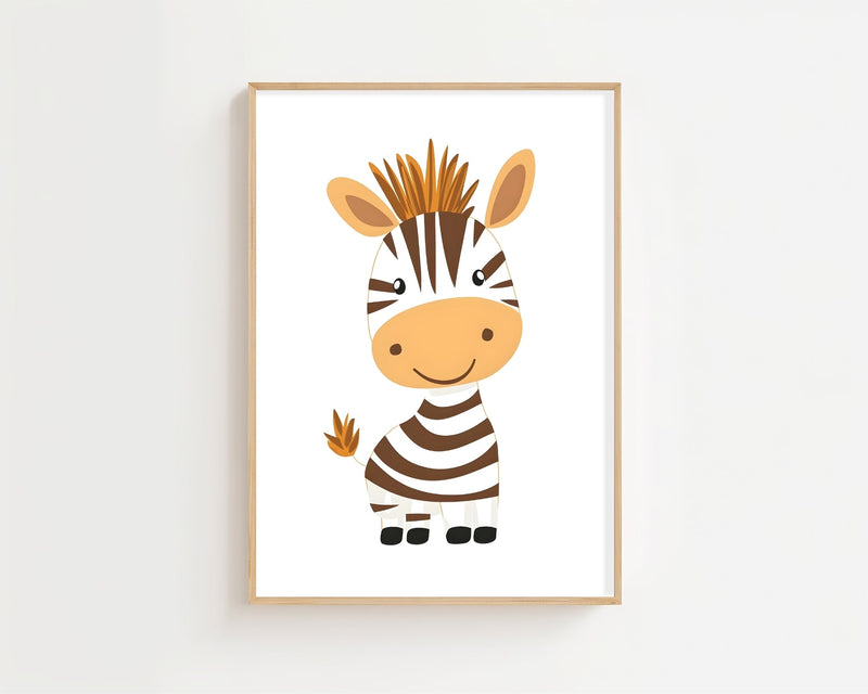 Smiling Zebra Plakat - 21 x 29.7 cm (A4) - Nellastore