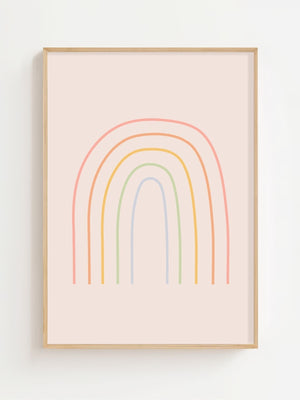 Soft Rainbow Lines Plakat - 21 x 29.7 cm (A4) - Nellastore