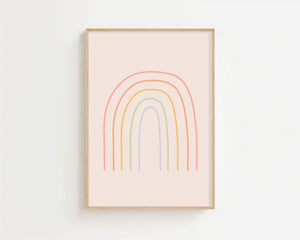 Soft Rainbow Lines Plakat - 21 x 29.7 cm (A4) - Nellastore