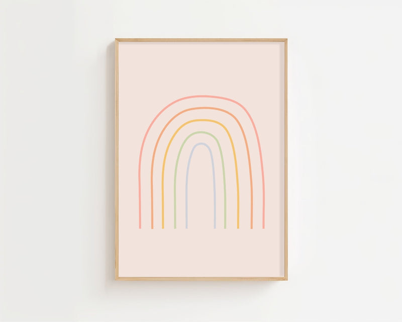 Soft Rainbow Lines Plakat - 21 x 29.7 cm (A4) - Nellastore