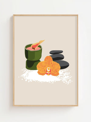 Spa Orchid Stones Plakat - 21 x 29.7 cm - Nellastore