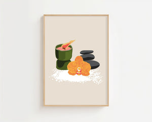 Spa Orchid Stones Plakat - 21 x 29.7 cm - Nellastore