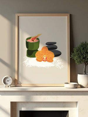 Spa Orchid Stones Plakat - 21 x 29.7 cm - Nellastore