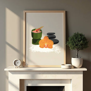 Spa Orchid Stones Plakat - 21 x 29.7 cm - Nellastore