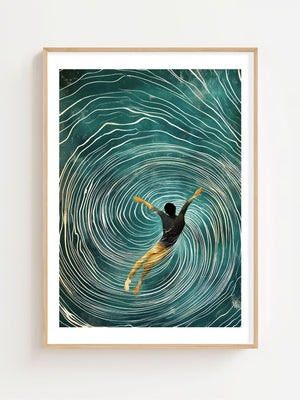 Spiral Swimmer Plakat - 21 x 29.7 cm (A4) - Nellastore