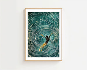 Spiral Swimmer Plakat - 21 x 29.7 cm (A4) - Nellastore