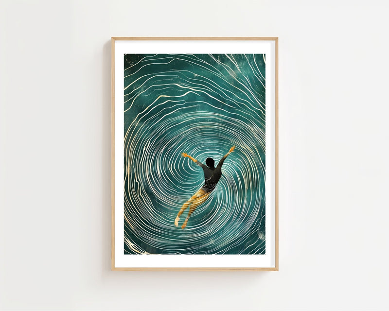 Spiral Swimmer Plakat - 21 x 29.7 cm (A4) - Nellastore