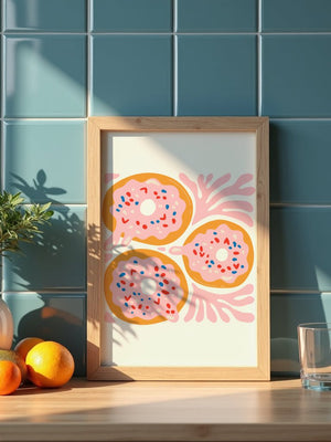 Sprinkle Donut Party Plakat - 21 x 29.7 cm - Nellastore