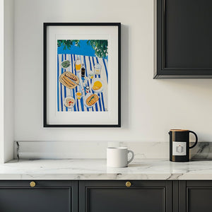 Striped Picnic Spread Plakat - 21 x 29.7 cm (A4) - Nellastore
