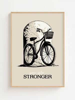 Stronger Bike Plakat - 21 x 29.7 cm - Nellastore
