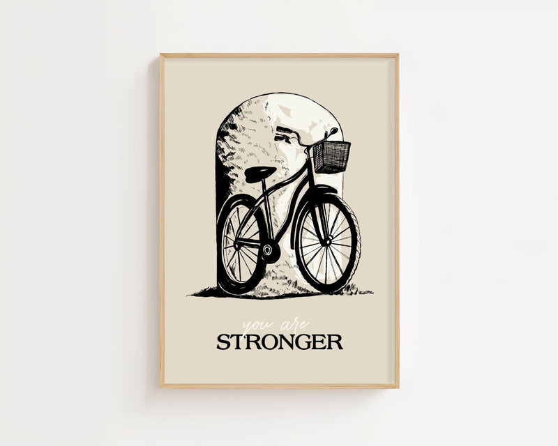 Stronger Bike Plakat - 21 x 29.7 cm - Nellastore