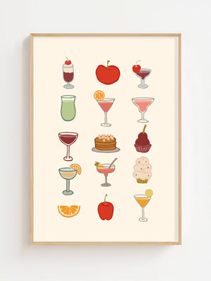 Summer Cocktails & Treats Plakat - 21 x 29.7 cm - Nellastore