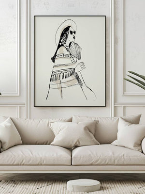 Summer Fan Lady Plakat - 21 x 29.7 cm - Nellastore