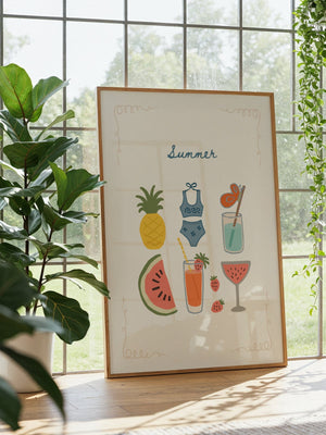 Summer Icons Plakat - 21 x 29.7 cm - Nellastore