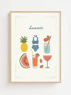 Summer Icons Plakat - 21 x 29.7 cm - Nellastore