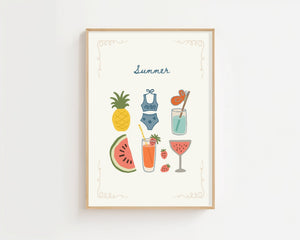 Summer Icons Plakat - 21 x 29.7 cm - Nellastore