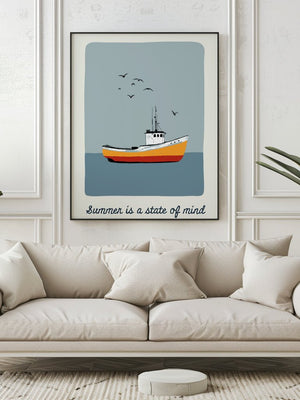 Summer State Boat Plakat - 21 x 29.7 cm (A4) - Nellastore