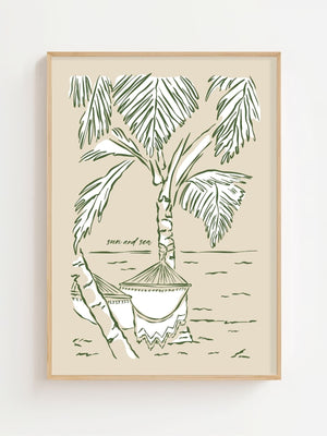 Sun and Sea Plakat - 21 x 29.7 cm - Nellastore