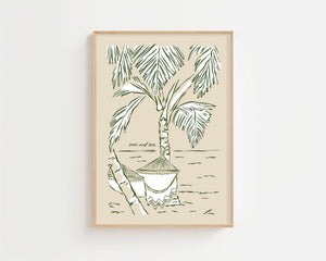 Sun and Sea Plakat - 21 x 29.7 cm - Nellastore