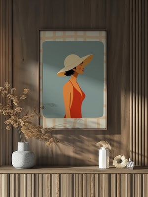 Sun Hat Portrait Plakat - 21 x 29.7 cm (A4) - Nellastore