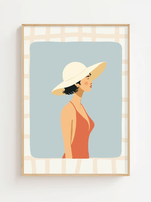 Sun Hat Portrait Plakat - 21 x 29.7 cm (A4) - Nellastore