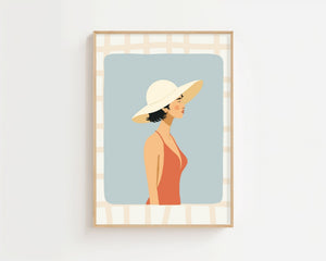 Sun Hat Portrait Plakat - 21 x 29.7 cm (A4) - Nellastore