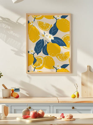 Sunlit Lemon Grove Pattern - 21 x 29.7 cm - Nellastore