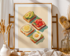Sunny Toast Spread Plakat - 21 x 29.7 cm (A4) - Nellastore
