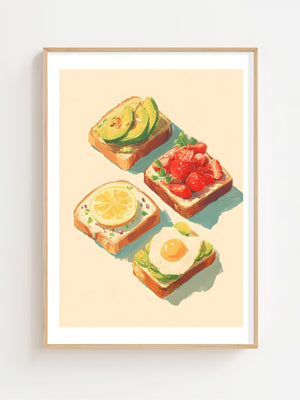 Sunny Toast Spread Plakat - 21 x 29.7 cm (A4) - Nellastore