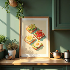 Sunny Toast Spread Plakat - 21 x 29.7 cm (A4) - Nellastore