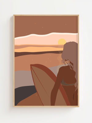 Sunset Board Drift Plakat - 21 x 29.7 cm (A4) - Nellastore