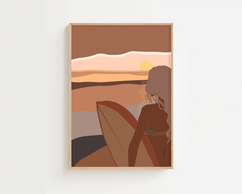 Sunset Board Drift Plakat - 21 x 29.7 cm (A4) - Nellastore