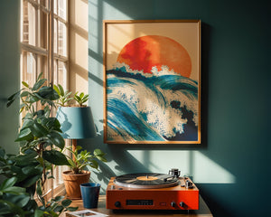 Sunset Over The Ocean Waves Plakat - 21 x 29.7 cm (A4) - Nellastore