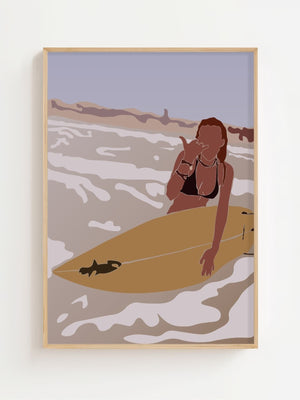 Surf Chill Lavender Plakat - 21 x 29.7 cm (A4) - Nellastore