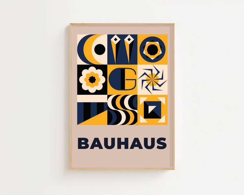 Symbol Grid Bauhaus Plakat - 21 x 29.7 cm - Nellastore