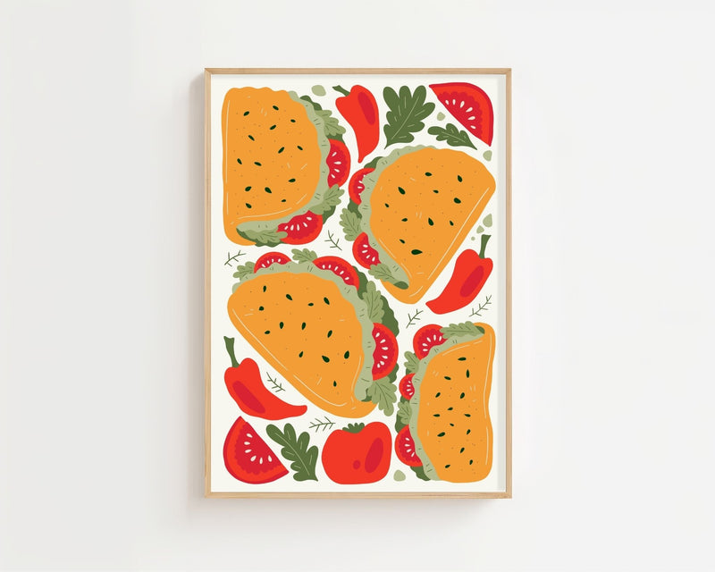 Taco Spread Plakat - 21 x 29.7 cm - Nellastore