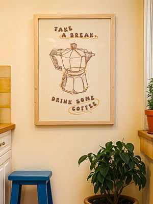 Take a Break Espresso Plakat - 21 x 29.7 cm - Nellastore