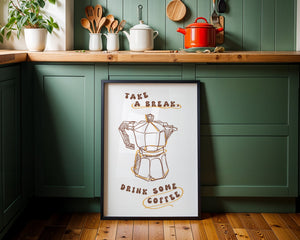 Take a Break Espresso Plakat - 21 x 29.7 cm - Nellastore