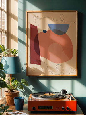 Terracotta Blue Orbit Plakat - 21 x 29.7 cm - Nellastore