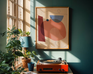 Terracotta Blue Orbit Plakat - 21 x 29.7 cm - Nellastore