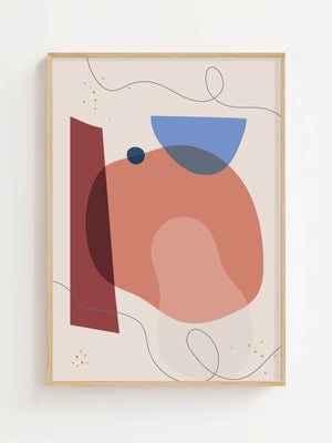 Terracotta Blue Orbit Plakat - 21 x 29.7 cm - Nellastore