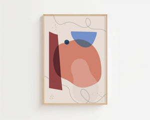 Terracotta Blue Orbit Plakat - 21 x 29.7 cm - Nellastore