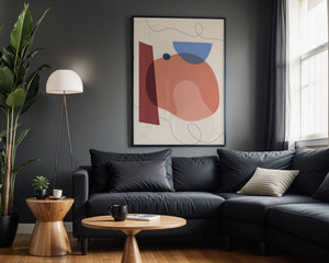 Terracotta Blue Orbit Plakat - 21 x 29.7 cm - Nellastore