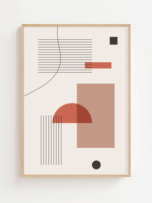 Terracotta Grid Plakat - 21 x 29.7 cm - Nellastore