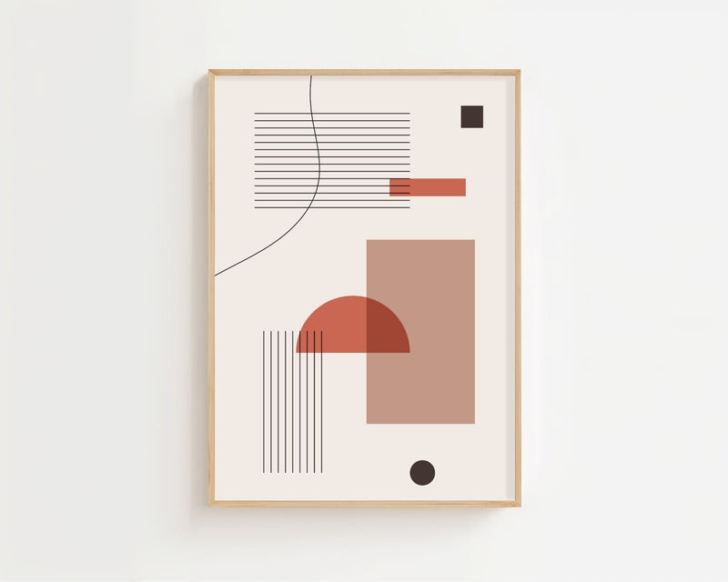 Terracotta Grid Plakat - 21 x 29.7 cm - Nellastore
