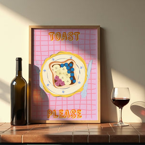 Toast Please Plakat - 21 x 29.7 cm - Nellastore