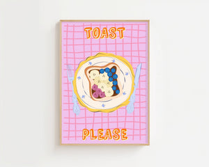 Toast Please Plakat - 21 x 29.7 cm - Nellastore