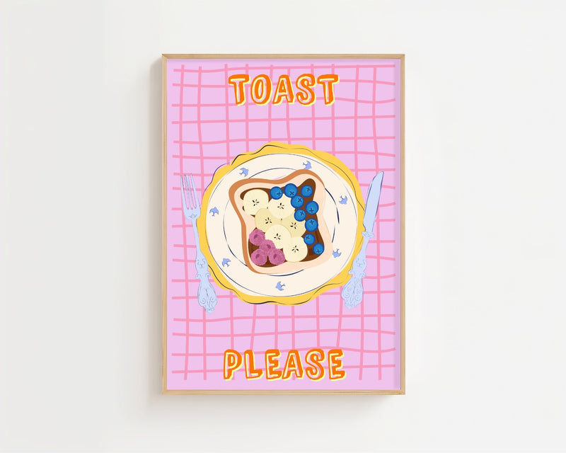 Toast Please Plakat - 21 x 29.7 cm - Nellastore